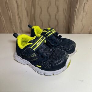 Stride Rite M2P Taylor Boy's 5.5 W Sneakers Washable Adjustable Dark Navy Yellow